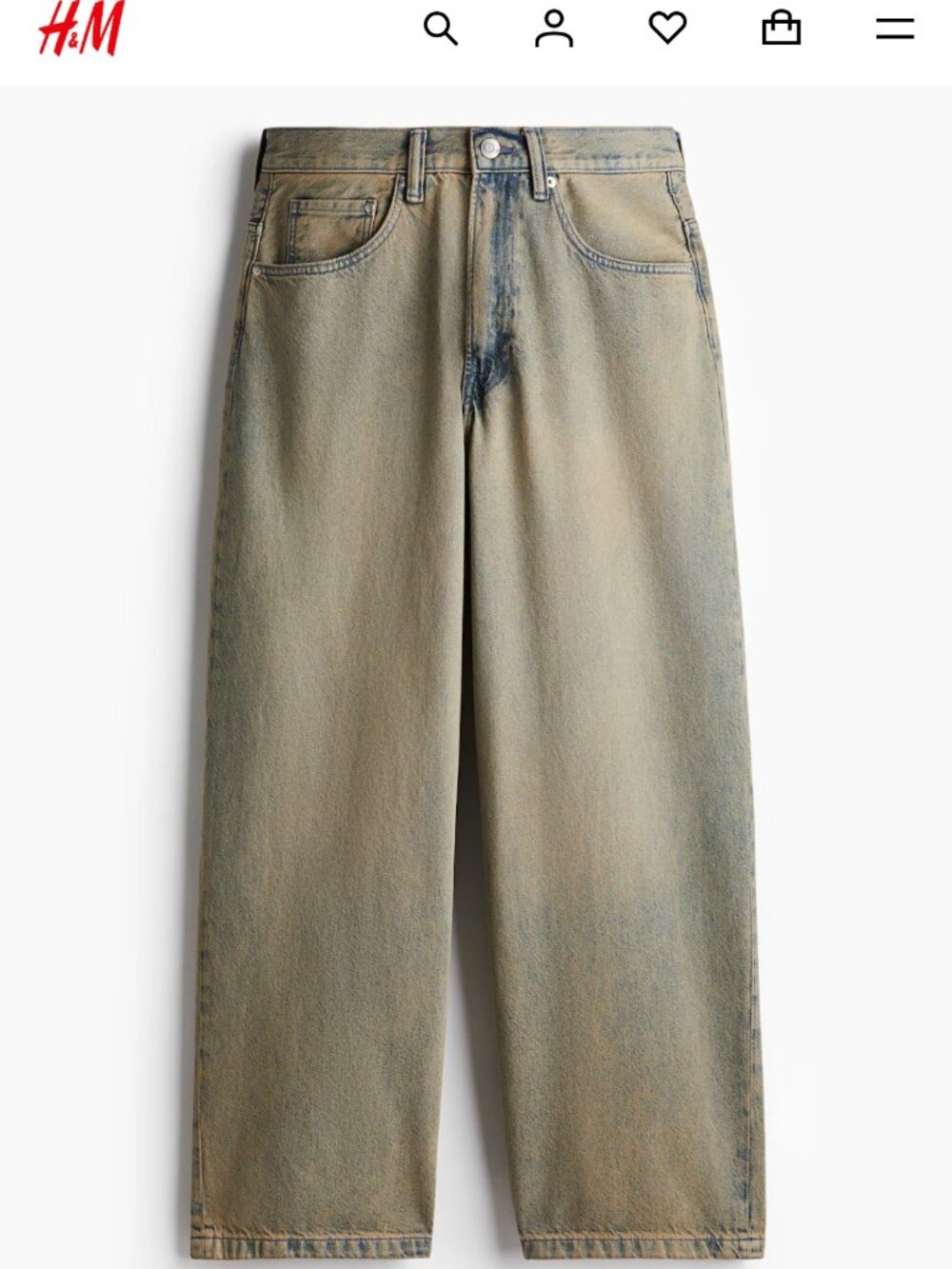 H&M Men's Blue-Gray Super Baggy Jeans, size EUR 28/30